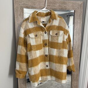 Universal Thread Mustard and Cream Teddy Jacket